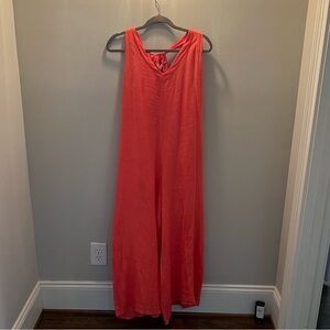 NWT Coral Linen Jumpsuit with Pockets